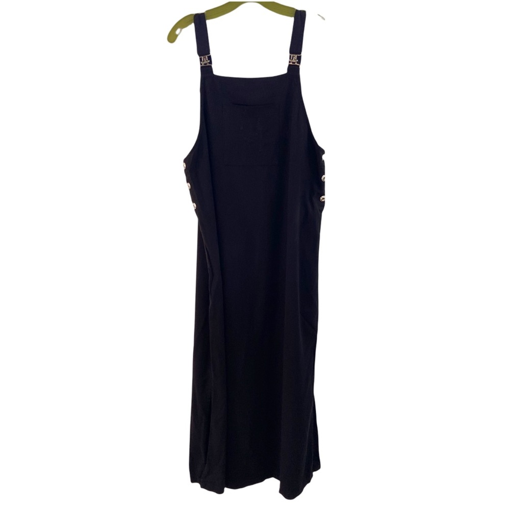 Y2K Melrose Studio Long Black Overalls Dress Sz L NWT